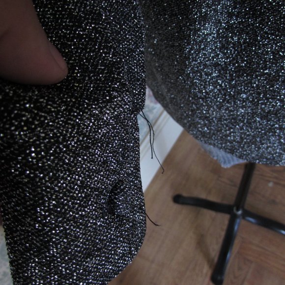 VINTAGE 1970s Metallic Glam Disco Button Down Womens Shirt - Picture 6 of 7
